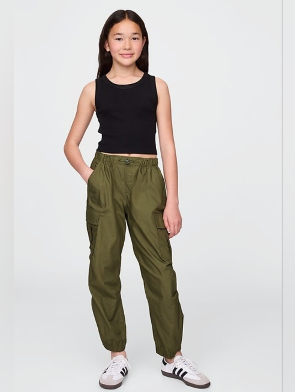 GAP Kids Easy Cargo Parachute Pants 🫒 Olive 🫒 Size 8